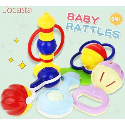5 PCS/ Set Kids Baby Rattles Ring Toy Rustle Bell for Newborn Gift for Babe Rattle Set Can be Boiled 0+Month Infant Kids Toys