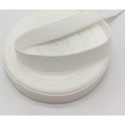 5 Yards/lot 3/8"10mm White Solid FOE Fold Over Elastics Spandex Satin Band DIY Lace Sewing Trim