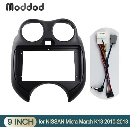 9 inch Car Radio Fasica for NISSAN MARCH 2010 Stereo GPS DVD Player Refitting Dash Fascia Installation Surround Trim Panel Frame