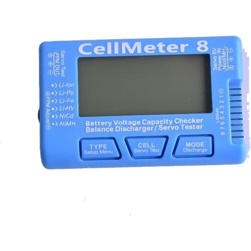 CellMeter RC CellMeter8 Battery Brushless Motor Servo Checker Tester 2S-8S LiPo Life Li-ion NiMH Nicd