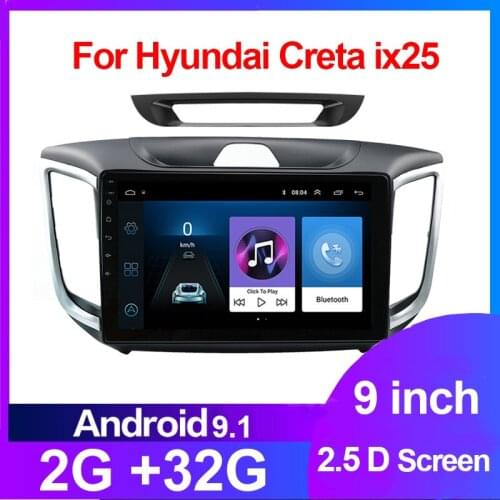 Android 9.0 2GB+32GB Car Radio multimedia Video player GPS Navigation For hyundai Creta ix25 2015-2018 2 din WIFI Bluetooth