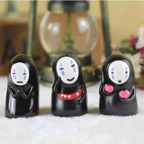 Car Ornament No Face Man Japanese Spirited Away Cartoon Dolls Faceless Man Auto Interior Dashboard Decoration Car Accessories