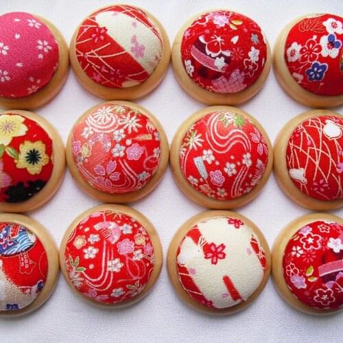 Free shipping 20pcs/lot Needle Pin Cushion handmade DIY Handcraft Tool for sewing needlework Wooden base cross stitch E01-0-21