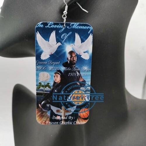 Free Shipping! Rectangle Star KB Wooden Earrings