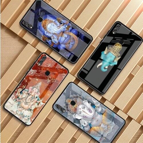 The Hindu God elephant Tempered Glass Phone Case For Huawei P20 P30 P40 P40 Lite Pro Psmart Mate 20 30 Cover Shell