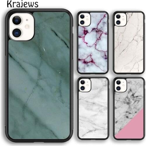 Krajews Marble Texture Stone Pattern Phone Case Cover For iPhone 5 6s 7 8 plus X XR XS 11 12 pro max Samsung Galaxy S8 S9 S10