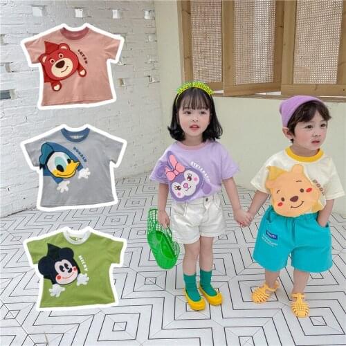 Kids Clothing Summer Toddler Girls Boys Cotton Short Sleeve T Shirt Cartoon Animal Casual T-shirts for Children Baby Tee Shirts