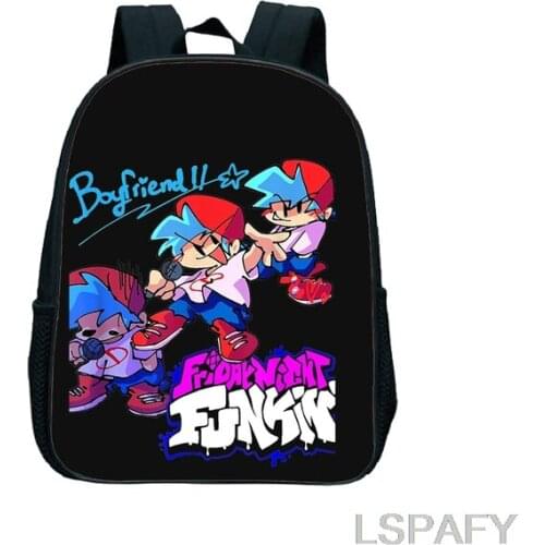 Friday Night Funkin print Childs Backpack Kids School Bags for Gilrs Plecak 12inch Child Bags for Boys Baby Mochilas Escolares