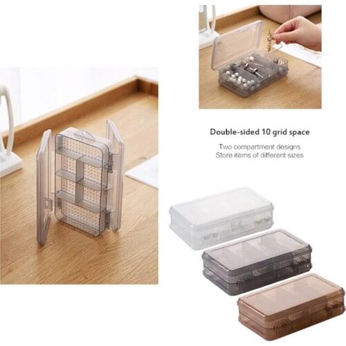 Double Sided Storage Box Jewelry Box Compartment Adjustable Container For Beads Earring Box For Jewelry Display Organizer