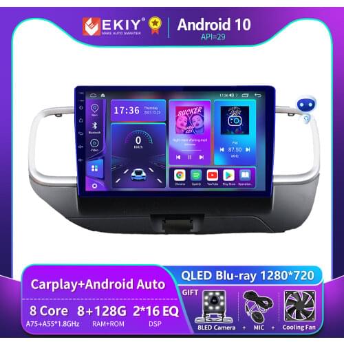 EKIY 6+128G 8 CORE Autoradio Android 10 For Hyundai Venue 2019 2020 Car Radio Multimedia Blu-ray IPS Screen Navi GPS BT no 2din