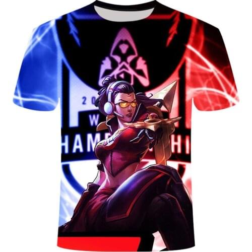 2021 new League of Legends 3D printing T-shirt casual short-sleeved T-shirt summer streetwear size 110/6XL