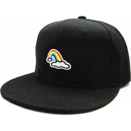 Rainbow Embroidery Cotton Baseball Cap Hip-hop Cap Adjustable Snapback Hats for Men and Women 281