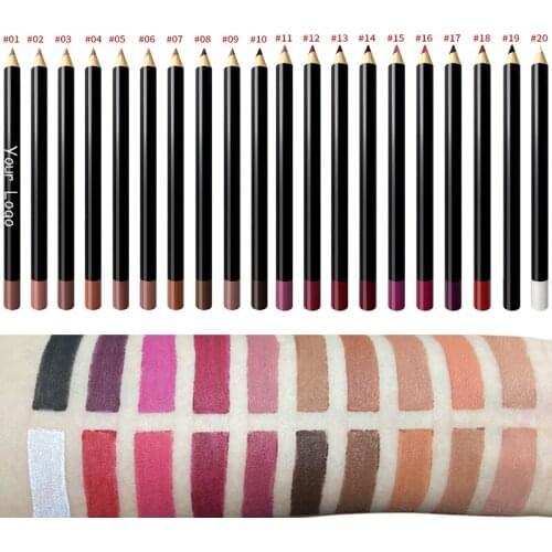 20 Colors Matte Nude Lip Liner Pencil Private Label Cosmetics Waterproof Long Lasting Pigments Moisturizer Lipliner Wholesale