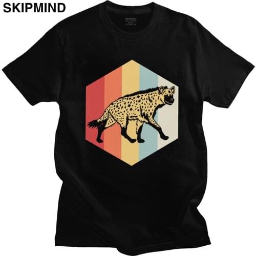 Classic Vintage Hyena Lover T Shirt for Men Crewneck Short-Sleeve Safari Africa Wildness Printed T-shirt Cotton Tee Merchandise