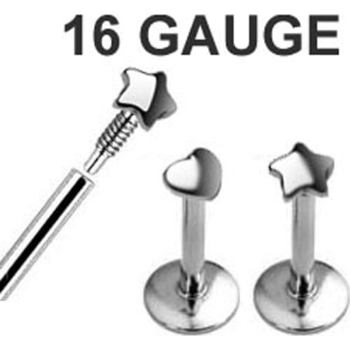 Fashion lip labret ring free shipping 100pcs/lot body piercing jewelry stainless steel internally lip bar