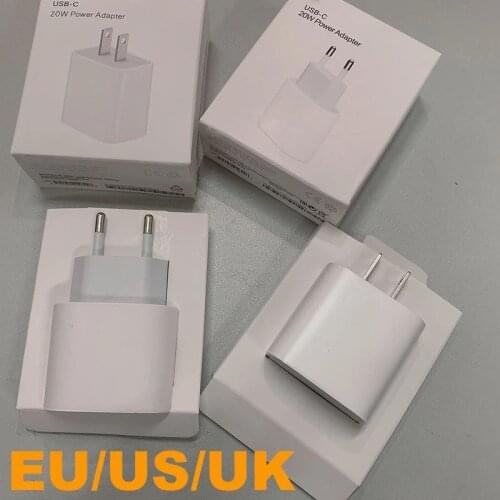 US UK EU Original 20W For iPhone 12 Charger Adapter PD C2L USB-C Power fast charger QC3.0 Cable for iPhone 12 Pro Max mini 11