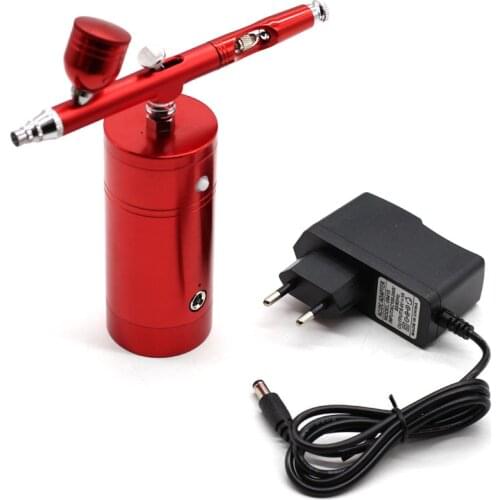 Dual Action Airbrush Kit Compressor Portable Air Brush Paint Spray Gun For Nail Art Desgin Tattoo Cake With EU Adapter