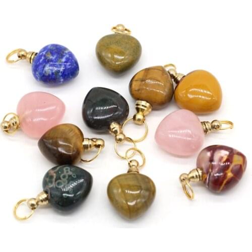 Natural Stone Perfume Bottle Pendant Exquisite Cherry Blossom Agates For Jewelry Making Charms DIY Necklace Accessory