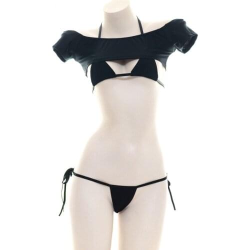 Sexy Lingerie Cosplay Costumes Short T-shirt Swimsuit Erotic Lingerie Woman Bikini Pool Party sailor School Girl outfit