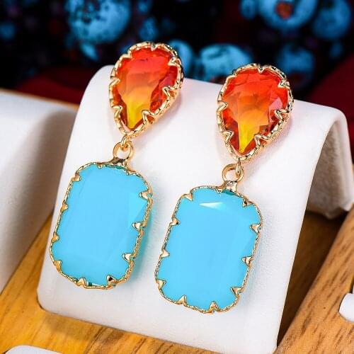GODKI NEW Design Luxury Noble Opal Dragon head Dangle Earrings for Women Bridal Wedding Engagement Earrings Fine Jewelry 2021