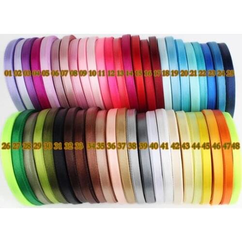 100Yards/Lot (1 lot=4 Roll) 52 Colors Wedding Satin Silk Ribbon 6MM Single-sided Ribbons Gift Packaging Lace DIY Accessories
