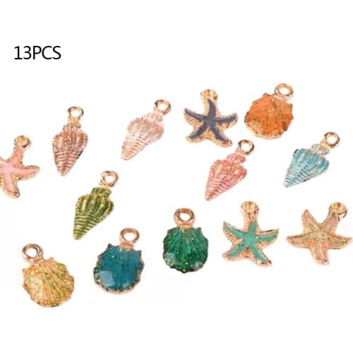 13 Pcs/set Conch Sea Shell Pendant DIY Charms Jewelry Making Handmade Accessories