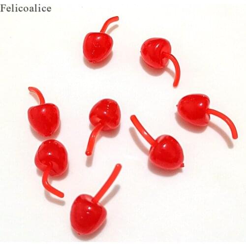 20pcs Resin 3D Strawberry Cherry Fruit Charms Cabochon Kawaii DIY Craft Handmade Jewelry Making Ornament Decoration