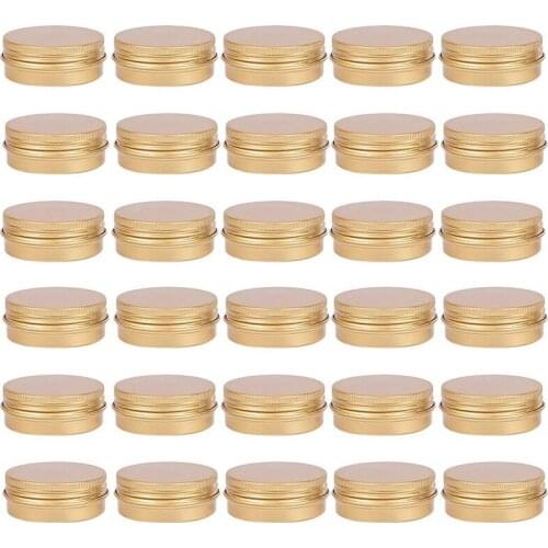 30 Pack 1 OZ Tin Cans Screw Top Round Aluminum Cans Screw Containers Tins with Lids- Great for Store Spices, Candies, Tea Or Gif