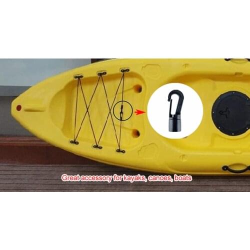 Shock Cord Hook Bungee Terminal End Replacement Marine Tent Pole Plastic Deck Rope Ends Rigging for 1/4inch Elastic Rope
