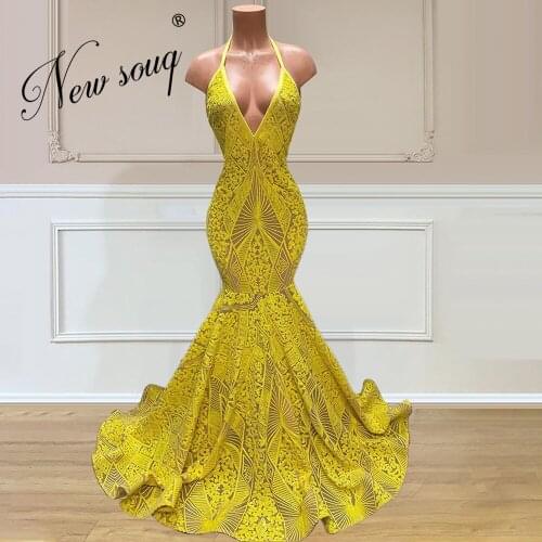 Arabic Sequins Prom Dresses Dubai Aibye Women Party Night Gowns Robes De Souree Mermaid Custom Made Sequins Evening Dresses 2021