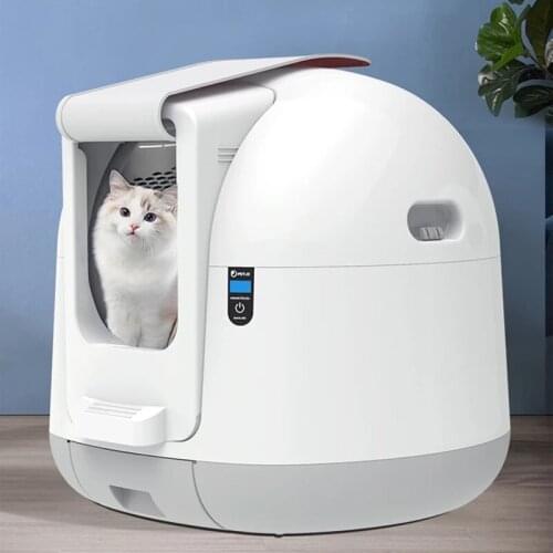 Automatic Closed Smart Cat Litter Box Anti-Pinch Mute Gravity Sensor for Pet Self Cleaning Cat Bedpans Toilet Shoveling Machine