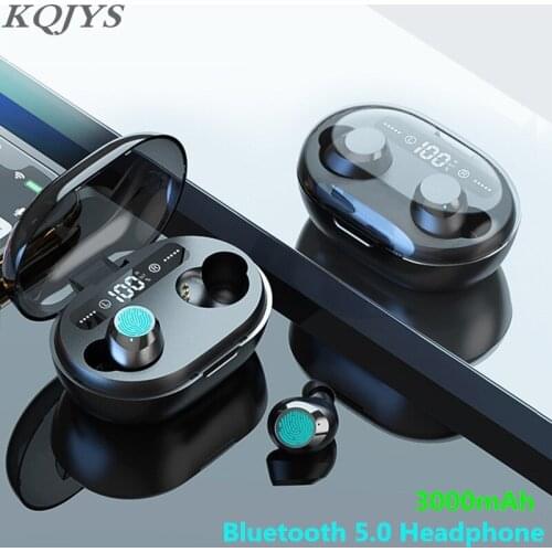 Wireless TWS 5.0 Bluetooth Headset Dual Microphone 6D Stereo 3000mAh LED Digital Mobile Power Supply Noise Reduction Headset