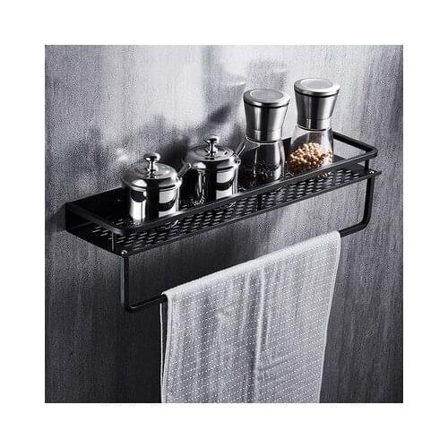 Black bathroom shelf aluminum shower space corner shelves bathroom shampoo stand kitchen storage accessories