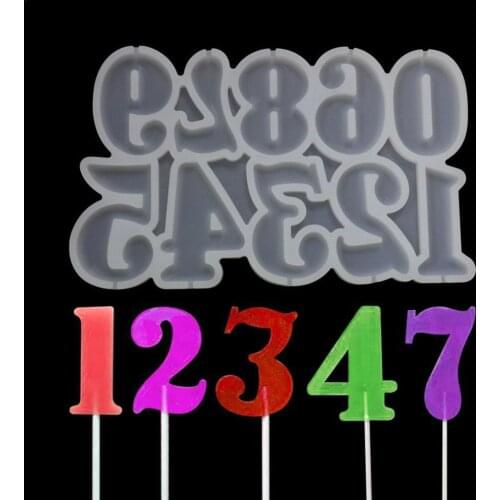 0-9 Numbers Birthday Digital Mold Lollipop Mould Birthday Cake Decoration Candle Mold DIY Chocolate Silicone Mold Cake Tools