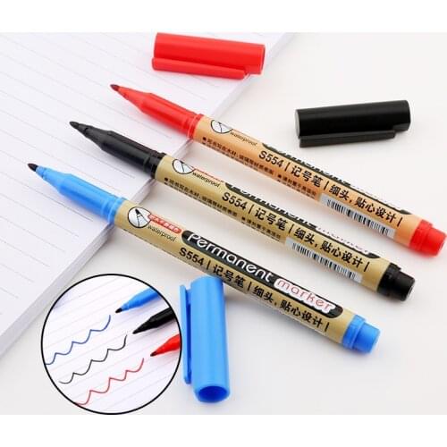 Deli Fast Dry Permanent Oil Marker Pen For Tires CD Fabric Waterproof Drawing Graffiti Pen Greeting Card Signature Office Supply
