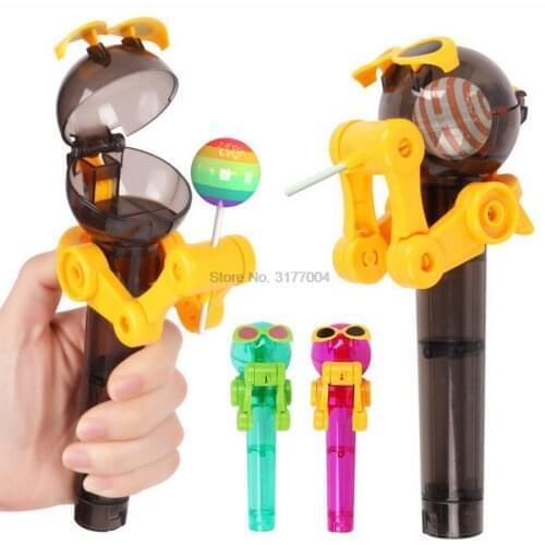 DHL 200pcs Creative Lollipop Holder Decompression Toys Lollipop Robot decompression candy dustproof Gags & Practical Jokes Toy