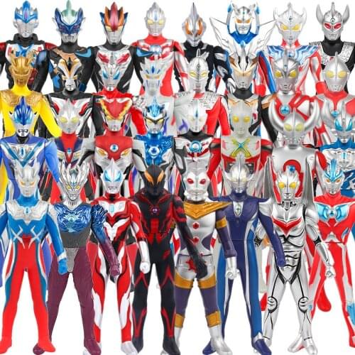 23cm Soft rubber Ultraman Ace Rosso Blu Belial Ginga Victory Gaia Action figure model Quality Childrens Toys Holiday gifts