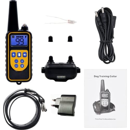 Electric Dog Training Collar Pet Remote Control Waterproof Rechargeable w/ LCD Display for All Size Shock Vibration Sound 880