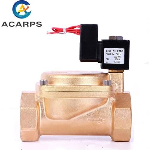 2" Energy Saving Pilot Operated High Pressure Normally Closed Brass Solenoid Valve 220V 24 Hours Energize Not Fever