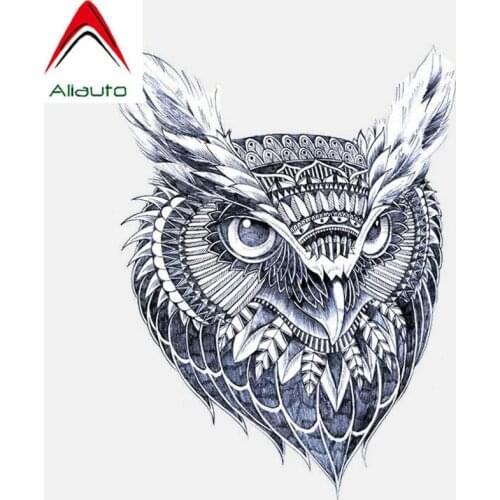 Aliauto Creative Car Stickers Blue Owl Head Accessories Decoration PVC Decal for Audi A3 B8 Chevrolet Opel Astra,12cm*16cm