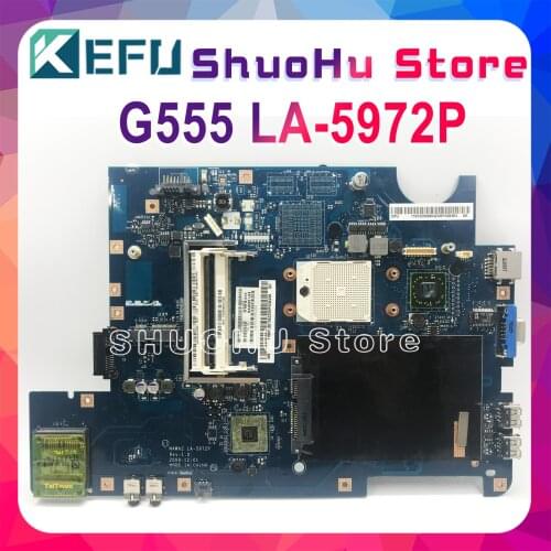 KEFU NAWA2 LA-5972P For lenovo G555 notebook G555 Laptop Motherboard NAWA2 LA-5972P Mainboard DDR2 Test original mothebroard