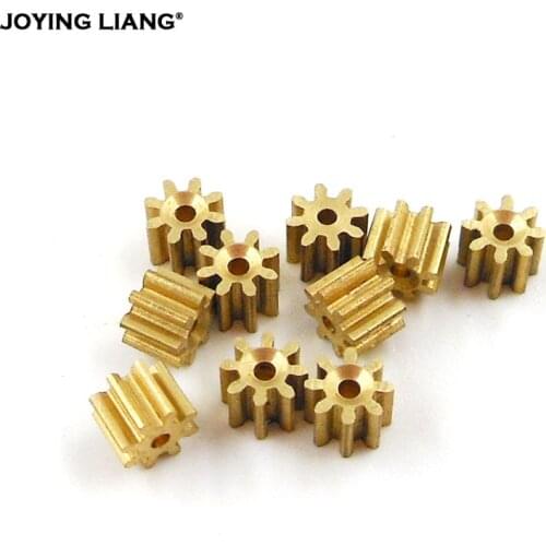 81A 0.4M / 82A 0.5M Copper Gear 8 Teeth Aircraft Parts Toy Model Spindle Pinion Shaft Hole 1mm/ 2mm 10PCS/LOT