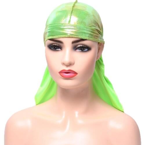 Fashion Print Long Tail Durag Polyester Men And Women Dance Colorful Bandanas Soft Doo Rag