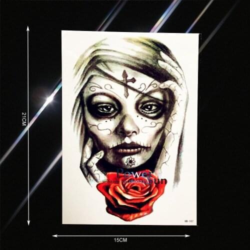 Fashion Cross Suture Women Rose Flower Arm Tattoo Waterproof Men Women Body Back Art Tatoo Fake Temporary Tattoo Stickers PHB107