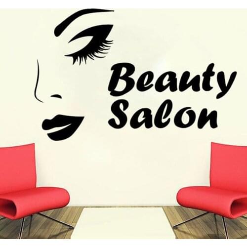Wall Decal Woman Face Skin Care Beauty Salon Interior Decoration Vinyl Wall Sticker Window Glass Removable Mural Art S942