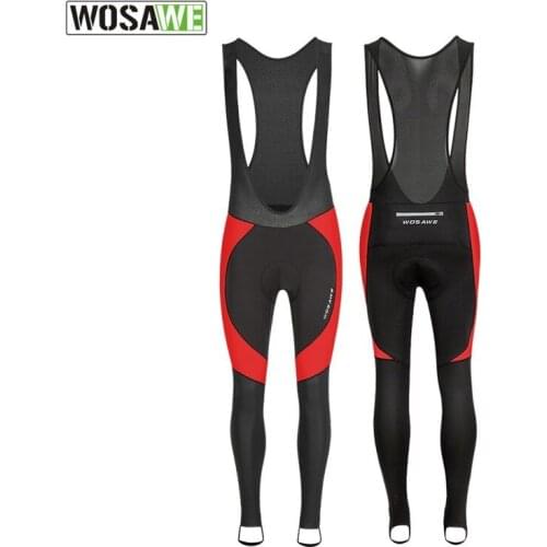 Autumn Winter Warm Fleece Mens Cycling Bib Tights with Shockproof 3D Gel Padded Road Mountain Bike Bicycle Long Tights Pants