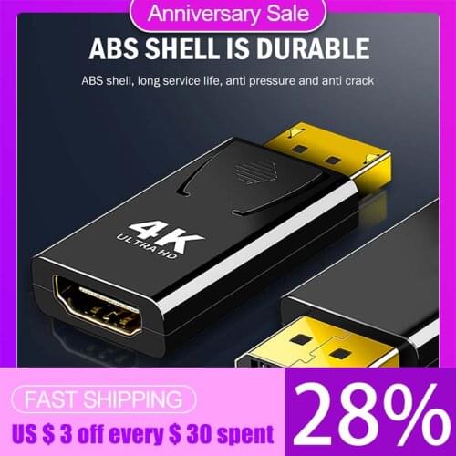 DP To HDMI-compatible Max 4K 60Hz Displayport Adapter Male To Female Cable Converter Display Port Adapter For TV PC Projector