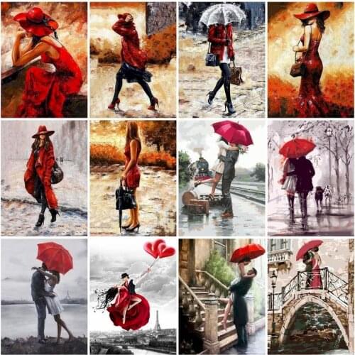 PhotoCustom Couples Paint By Numbers 60x75cm Oil Painting By Numbers On Canvas Figure Frameless DIY Hand Painting Home Decor