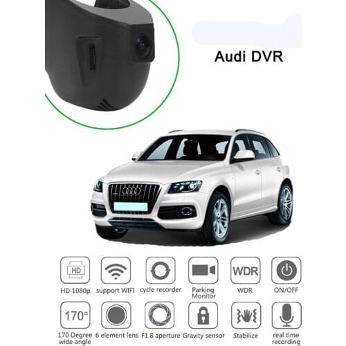 PLUSOBD HD DVR Car DVR Camera Car Recorder For Audi A4 A5 A6 A7 Q5 A8 Q7 Sony IMX322 6G Lens Novatek 96655 Night With OBDII
