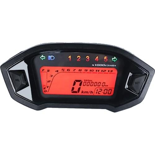 LED Digital Backlight Motorcycle Odometer Speedometer Tachometer W/ Sensor